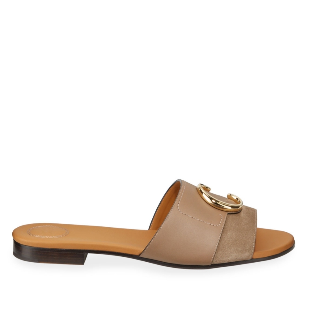 NEW Chloe C logo flats sandals slide - Picture 5 of 12